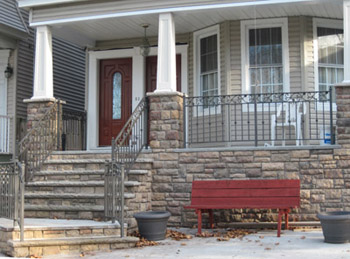 Cultured Stone Porch with Columns