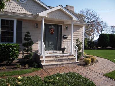New Jersey masonry repair with porch repair, steps and pavers.